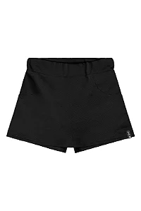 Short Saia Infantil Preto em Mletom sem Felpa Quimby