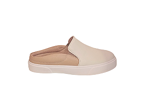 Tenis Slip On Mule Infantil Masculino Marfim e Bege Lupiê