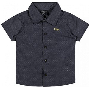 Camisa Social Infantil Preta em Tecido Quimby