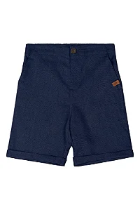 Bermuda Masculina em Tecido Viscolinho na Cor Azul Peacoat Quimby