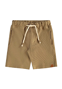 Bermuda Infantil Masculina em Malha Sarjada Marrom Up Baby