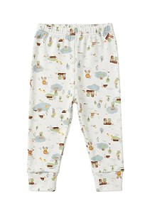 Calça para Bebê Menino em Suedine Estampado com Bichinhos na Lagoa Up Baby