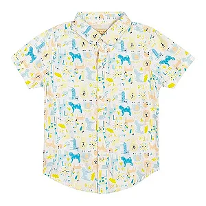Camisa Infantil Masculina em Viscose Estampada Verão Candy Charpey