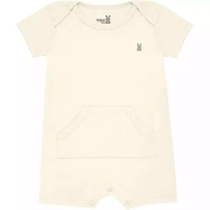 Macaquinho Curto em Suedine Offwhite Kiko Baby