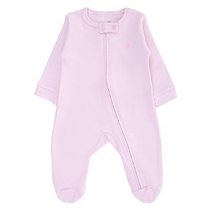 Macacão Longo com Zíper Rosa para Bebê Menina Kiko Baby