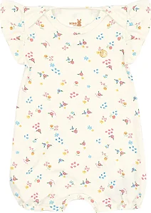 Macacão Curto para Bebê Menina Estampa florida Kiko Baby