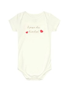 Body Manga Curta para Bebê Revelação para a Dinda Kiko Baby