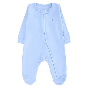 Macacão Longo com Zíper Azul para Bebê Menino Kiko Baby