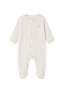 Macacão Longo com Zíper Marfim para Bebê Kiko Baby