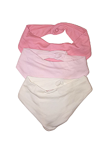 Kit 3 Babadores para Bebê Menina Kiko Baby