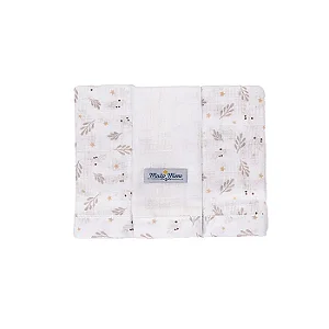 Kit Pano de Boca Unissex Bege Muito Mimo 3 Unidades Minasrey