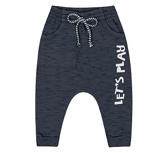 Calça de Moletom para Bebê Cinza Mescla Grafite Kiko e Kika