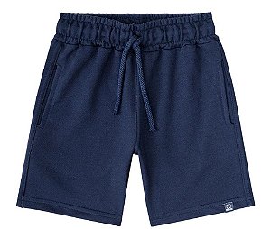 Bermuda de Moletom Infantil Azul Marinho Quimby