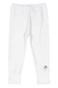 Calça para Bebê Branca com Pé Reversível em Suedine Up Baby