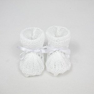 Sapatinho de Tricô para Bebê Branco