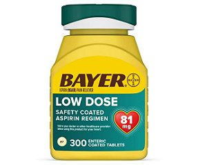 Aspirina Bayer 81mg 300 Tabletes
