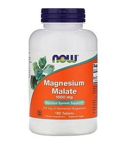 Magnésio Malato 1000mg 180 Tabletes - Now Foods