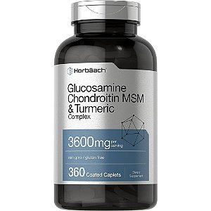 Glucosamina Condroitina 3600mg 360 cápsulas com MSM e Açafrão - Horbaach