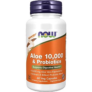 Aloe 10000 & Probiotics com 60 Cápsulas Softgels - Now Foods