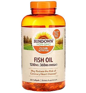 Ômega 3 1200mg 300 Cápsulas Fish Oil - Sundown