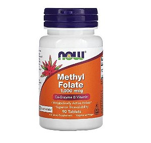 Suplemento Metil Folato Methyl 1000mcg 90 comprimidos - Now Foods