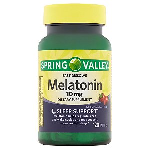 Suplemeto de Melatonina 10mg 120 Tabletes Sublingual - Spring Valley