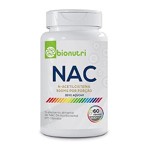 NAC N-Acetilcisteina 500mg 120 Capsulas - Bionutri