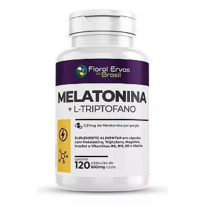 Melatonina 0,21mg + Triptofano 500mg 120 Cápsulas - Floral Ervas