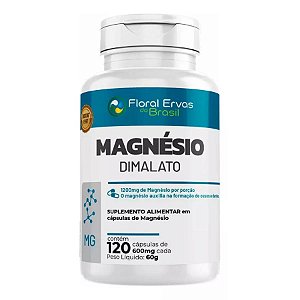 Magnésio Dimalato 600mg 120 Cápsulas - Floral Ervas