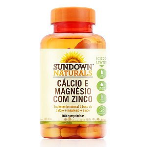 CALCIO, MAGNESIO E ZINCO (100 TABLETES) - SUNDOWN NATURALS