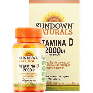 Vitamina D (2000 UI) 200 Cápsulas - Sundown Naturals