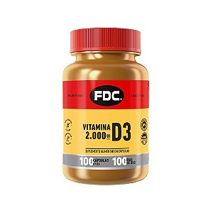 Vitamina D3 2000 UI (100 Cápsulas) - FDC Vitaminas