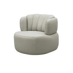Poltrona Hand Couro Natural 100% | Design Arredondado Aconchegante + Pés Giratórios