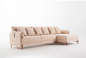 Sofá modular Compasso Chaise "Design Assinado Augusto Crespi" 3,12m