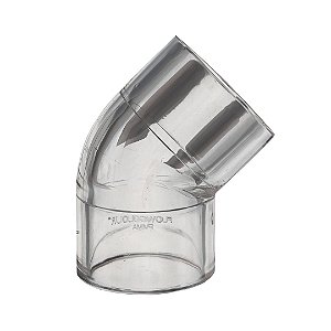 SANKING JOELHO COTOVELO 45° SOLDAVEL 1" PMMA TRANSPARENTE 32MM