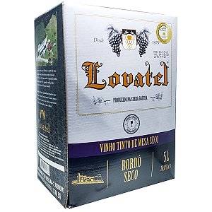 Vinho Lovatel Bordô Seco Bag in Box 5 litros