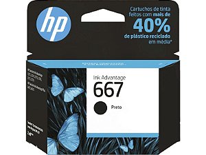 CARTUCHO ORIGINAL HP 667 PRETO 2ML 3YM79AL