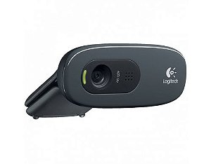 WEB CAM LOGITECH C270 HD COM MICROFONE PRETA