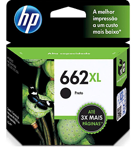 Cartucho de Tinta HP 662XL Preto Original (CZ105AB) Para HP DeskJet 2516, 3516, 3546, 2546, 1516, 4646, 2646, HP - CX 1 UN