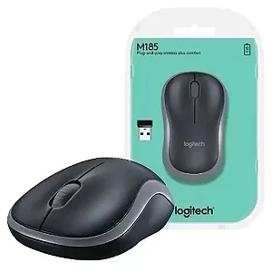 Mouse Opt Wireless, USB, 2.4GHz, 1000DPI, M185, Cinza, Sem Fio - 910-002225 - Logitech