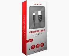 Cabo USB C C3Tech 1m Preto CB-C11BK Tipo C USB-C
