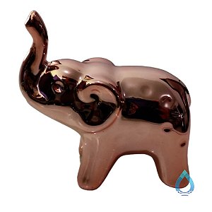 Elefante de Cerâmica Metalizado Rosê