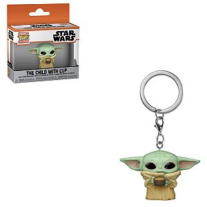 Chaveiro Funko Pocket Star Wars Baby Yoda Child c/ Copo