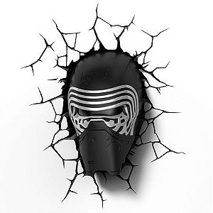 Luminária 3D Star Wars Máscara Kylo Ren