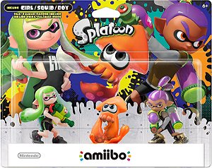 Amiibo Splatoon Series 3-Pack Inkling Girl, Boy e Squid (Alt Colors)