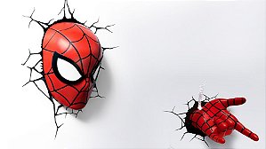 Luminárias Mascara + Punho Homem-Aranha Spider 3d Light Fx