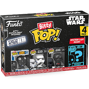 Funko Bitty Pop Star Wars Mini Toys 4-Pack Kit 1 + Display