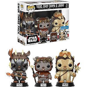 Funko Pop Star Wars 3-Pack Teebo, Chief Chirpa e Logray