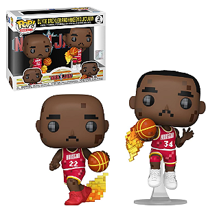 Funko Pop NBA JAM Clyde Drexler and Hakeem Olajuwon Rockets 2-Pack