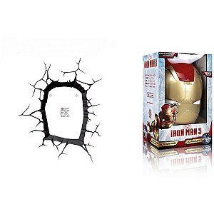 Luminária Máscara Homem de Ferro 3D Light FX Iron Man 3 Avengers